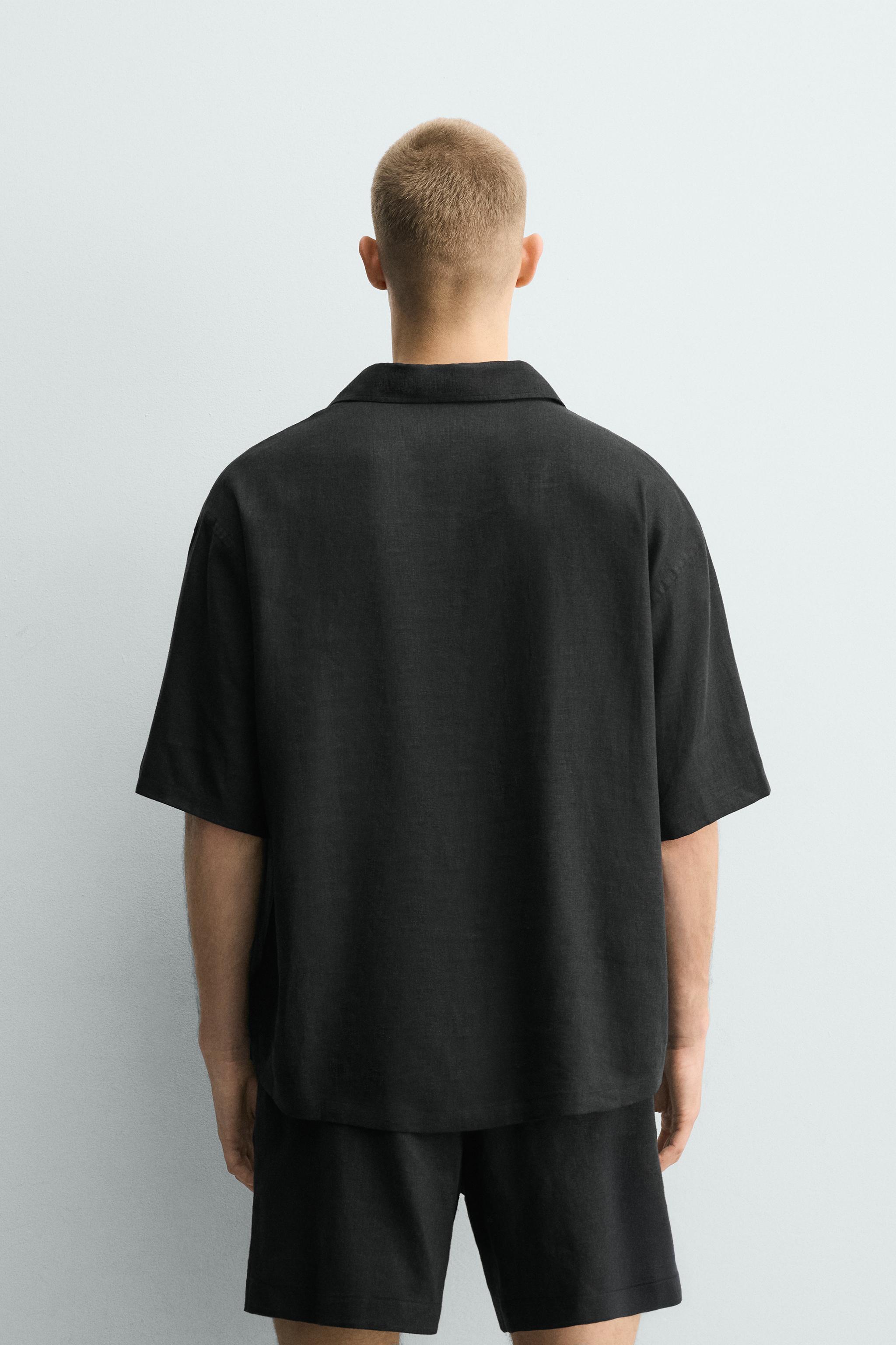 REGULAR FIT LINEN - VISCOSE POLO SHIRT